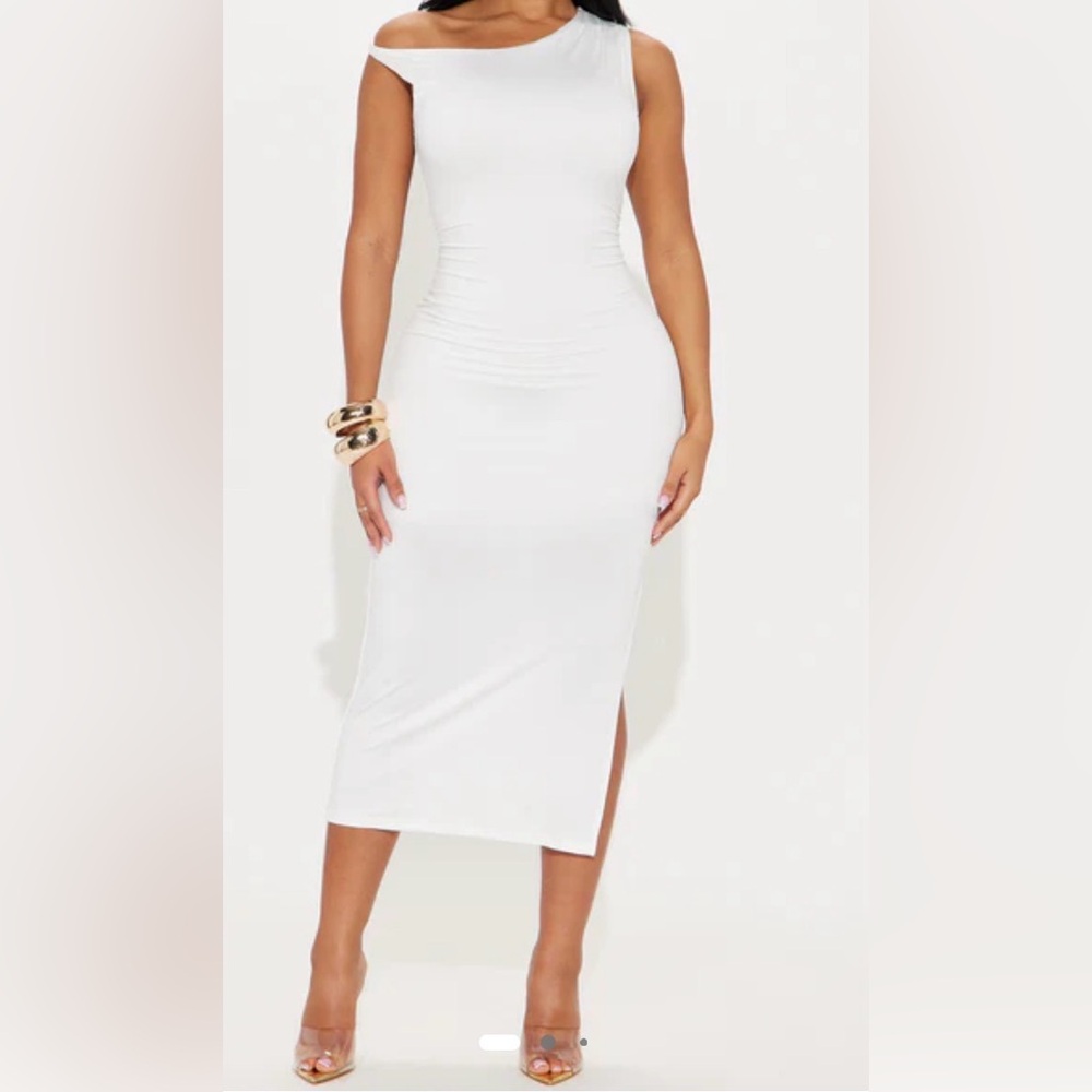 Fashion Nova White Midi Dress